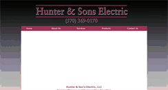 Desktop Screenshot of hunterandsonselectric.com
